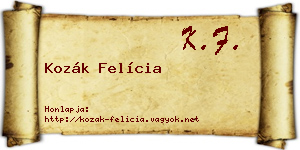 Kozák Felícia névjegykártya